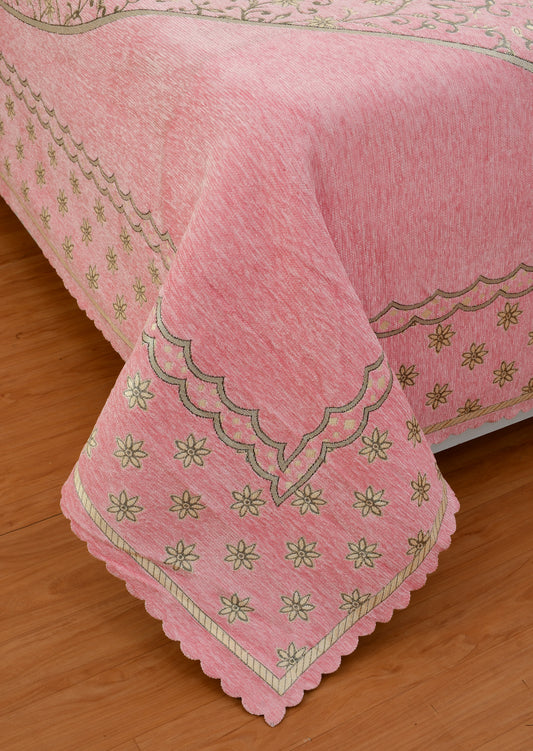 Jayvaam Luxury Velvet Bedsheet – King Size Luxury Bed Sheet – Ultra Soft, Cozy & Warm Bedding for Bedroom – Hypoallergenic & Elegant Velvet Texture (Crystal 01 Pink 100X100, Velvet Bedsheet)