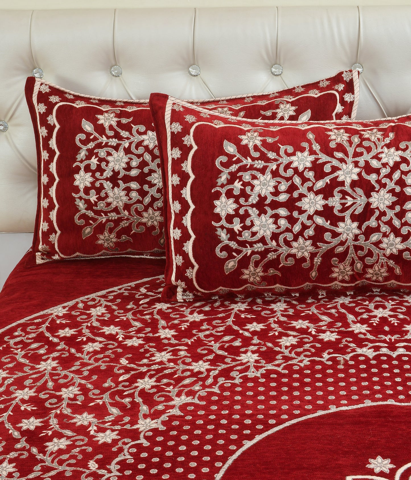 Jayvaam Luxury Velvet Bedsheet – King Size Luxury Bed Sheet – Ultra Soft, Cozy & Warm Bedding for Bedroom – Hypoallergenic & Elegant Velvet Texture (Crystal 01 MEHROON 100X100, Velvet Bedsheet)