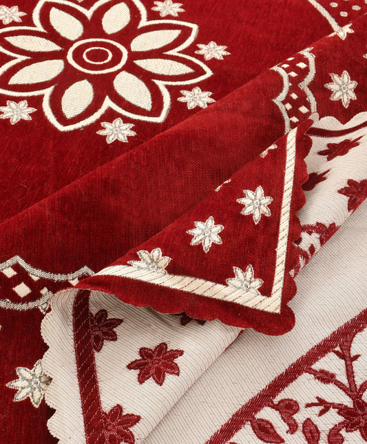 Jayvaam Luxury Velvet Bedsheet – King Size Luxury Bed Sheet – Ultra Soft, Cozy & Warm Bedding for Bedroom – Hypoallergenic & Elegant Velvet Texture (Crystal 01 MEHROON 100X100, Velvet Bedsheet)