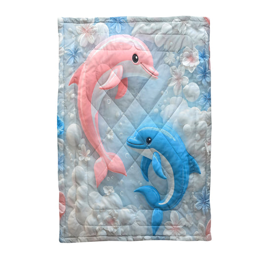 jayvaam Kids Single Bed Comforter Blanket Lightweight AC Quilt for All Seasons | 60 x 90 inches Ultra Soft Single Bed Blanket for Kids (Dolphin, Kids Comforter