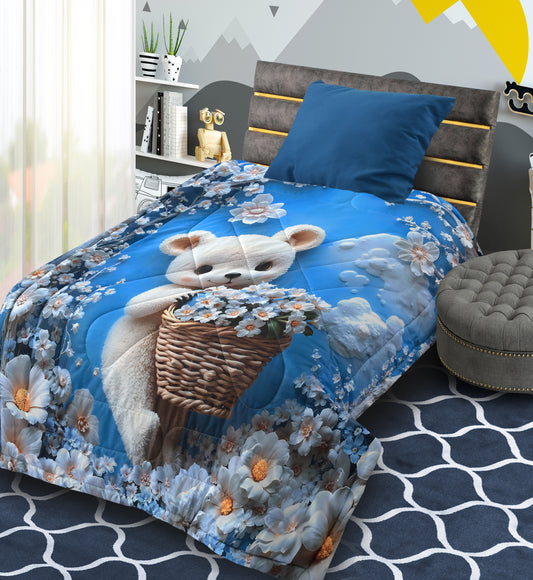 jayvaam Kids Single Bed Comforter Blanket Lightweight AC Quilt for All Seasons | 60 x 90 inches Ultra Soft Single Bed Blanket for Kids (Teddy, Kids Comforter)