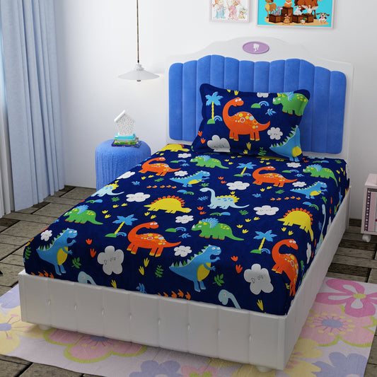 Single bed kids cartoon printed cotton bedsheet