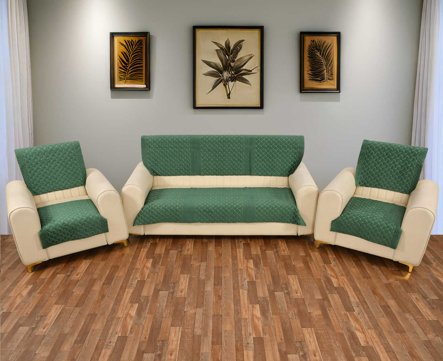 Crosscheck Green Sofa Cover