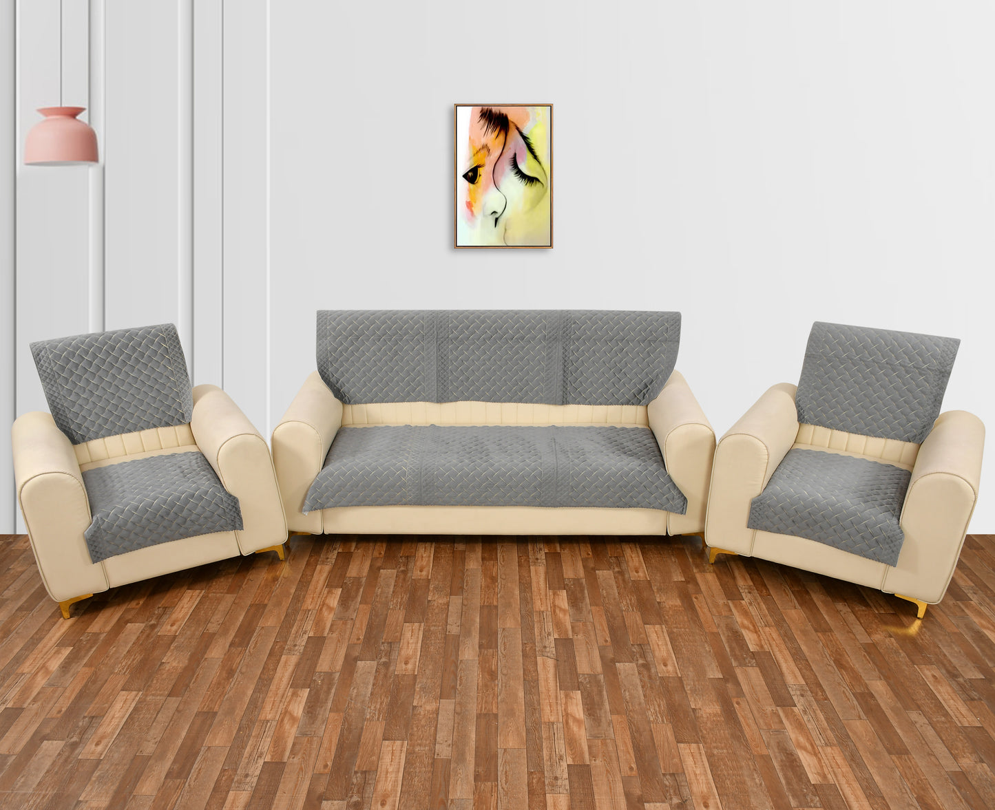 Crosscheck Grey Sofa Cover