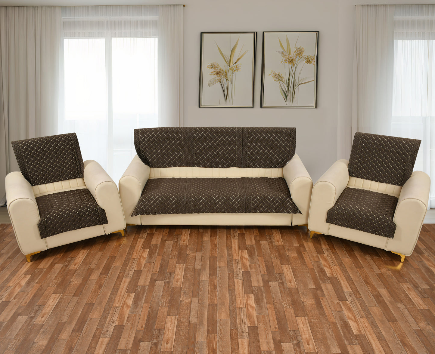 Crosscheck Coffee Sofa cover