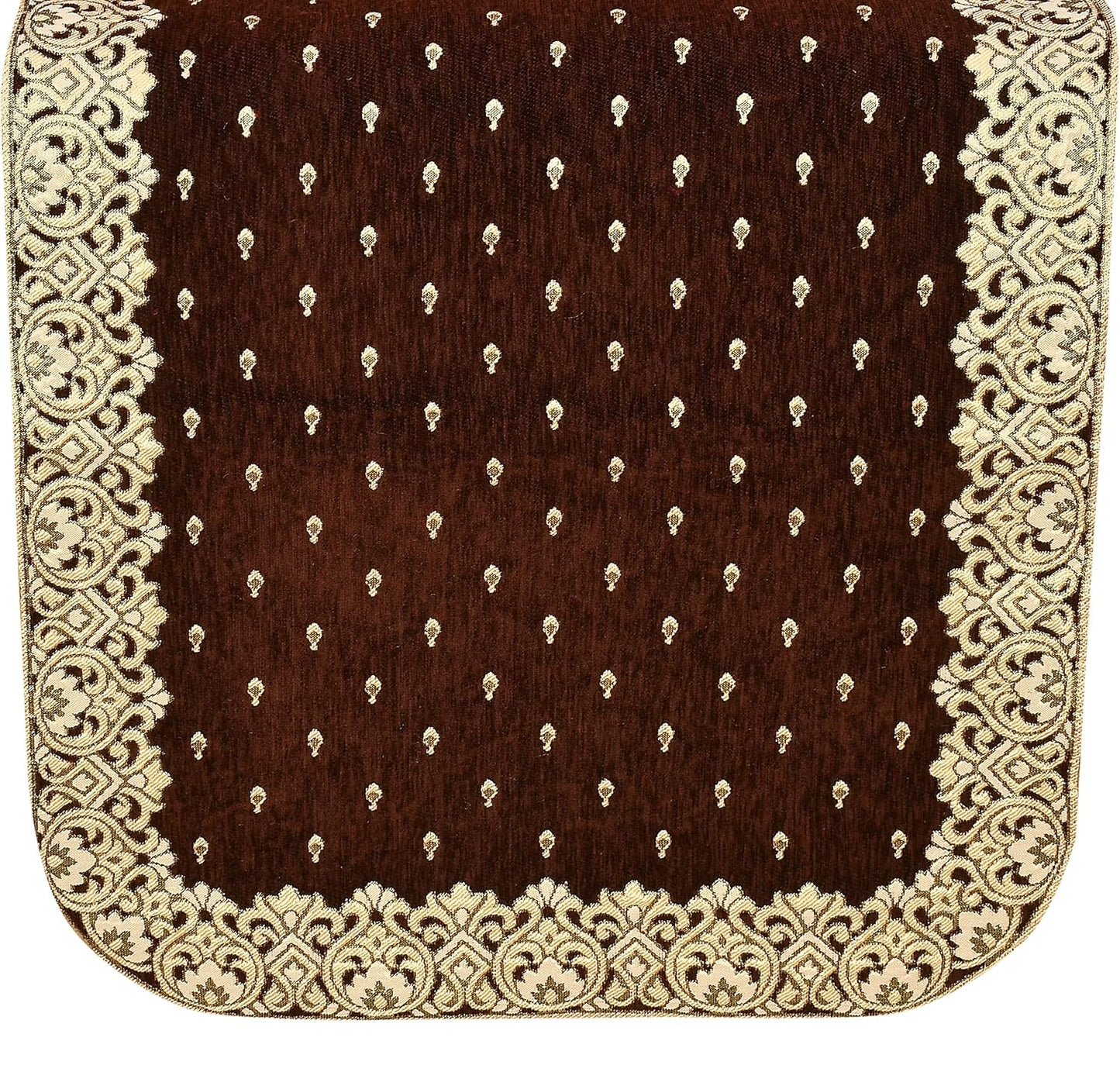 Dazzling DECOR Velvet Sofa Cover with Arm Cover and Cushion Covers Set of 5 Seater - Sofa Covers 3 Seater and 2 Seater Full Cover Set for Couch Seat - Heavy Fabric Sofa Slip Protector, 2801_Brown