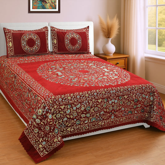 jayvaam Luxury Velvet Bedsheet – King Size Luxury Bed Sheet – Ultra Soft, Cozy & Warm Bedding for Bedroom – Hypoallergenic & Elegant Velvet Texture (Black Berry 01 MEHROON, Velvet Bedsheet)