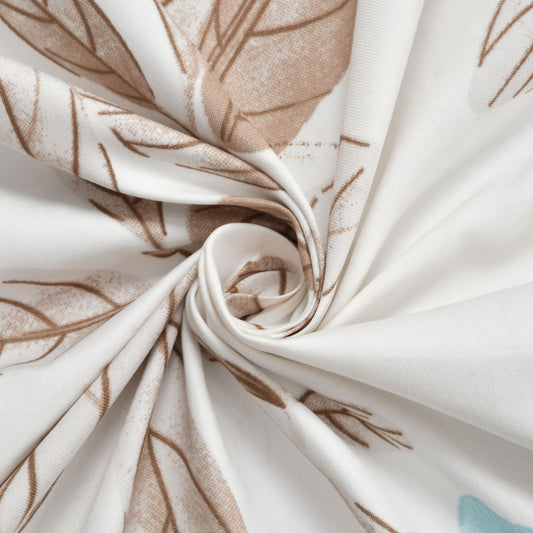 108x108 Inches Printed Cotton King Size Bedsheet with 2 Pillow Covers | Soft & Breathable Fabric Double Bed Sheet for Bedroom Décor (White, 108 x 108 King Size)