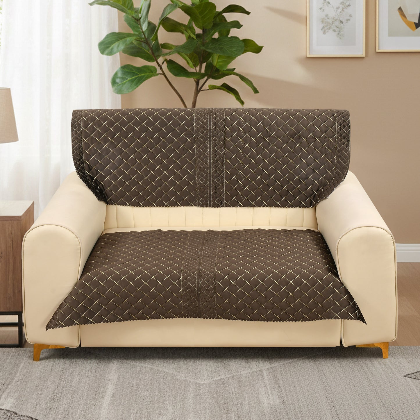 Crosscheck Coffee Sofa cover