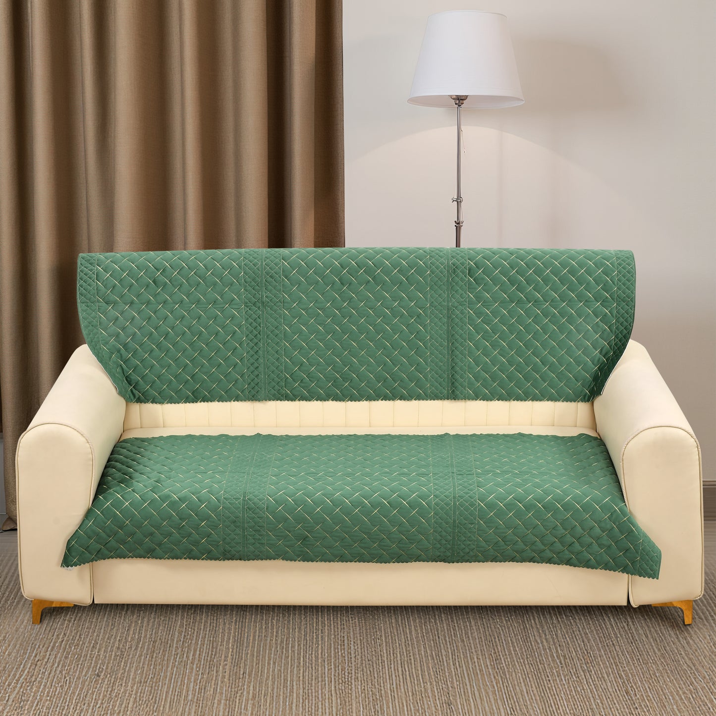 Crosscheck Green Sofa Cover