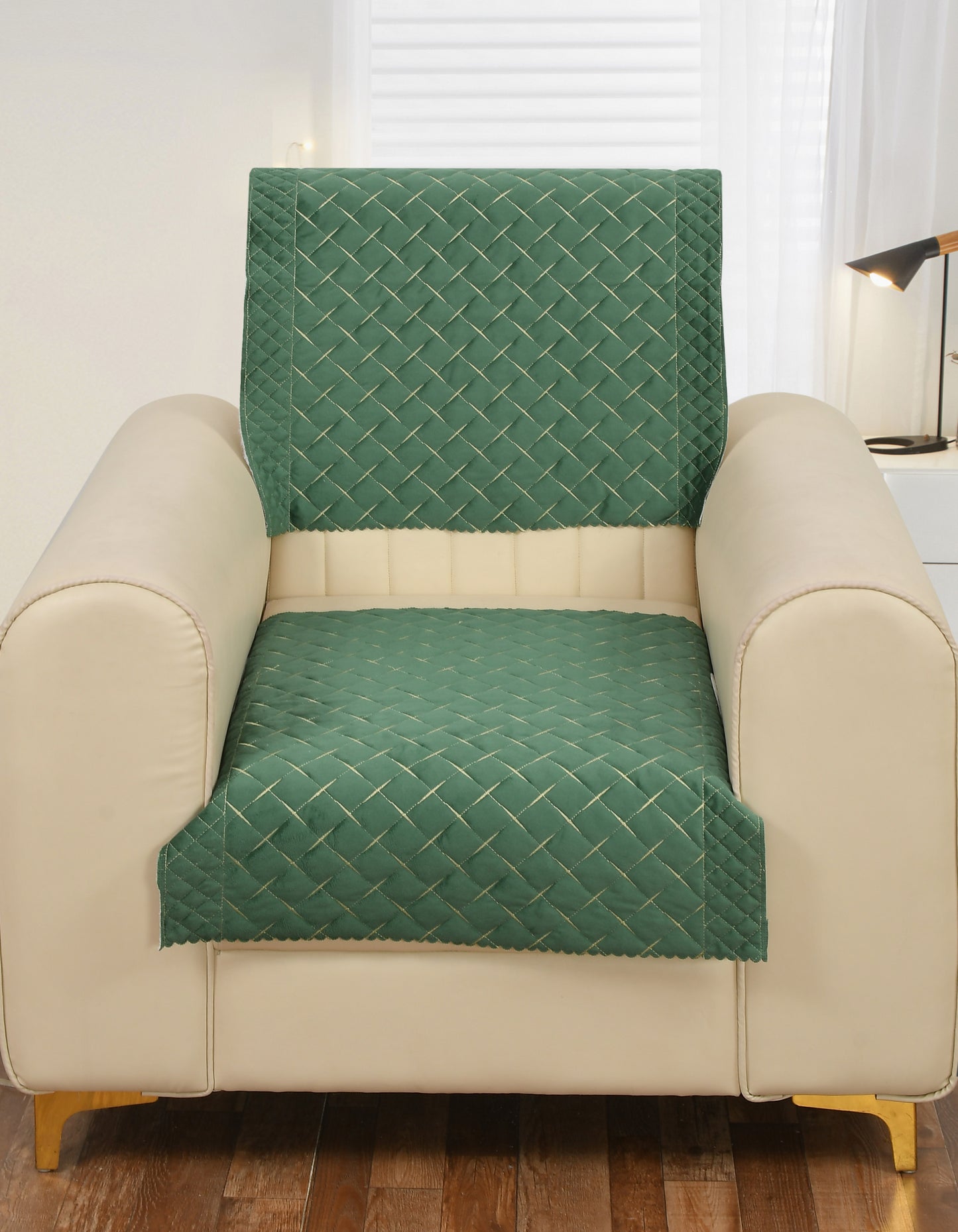 Crosscheck Green Sofa Cover
