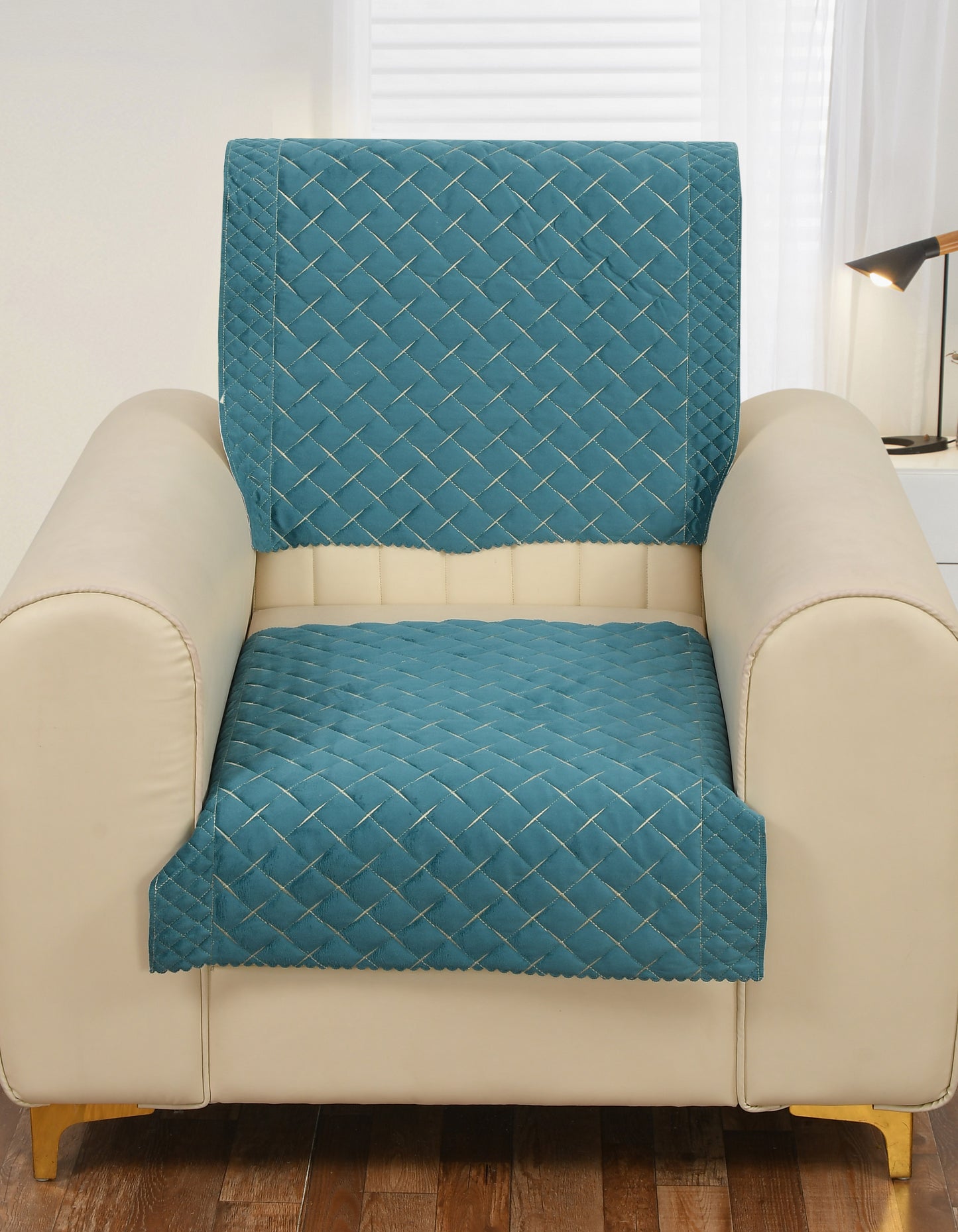 Crosscheck sky sofa cover