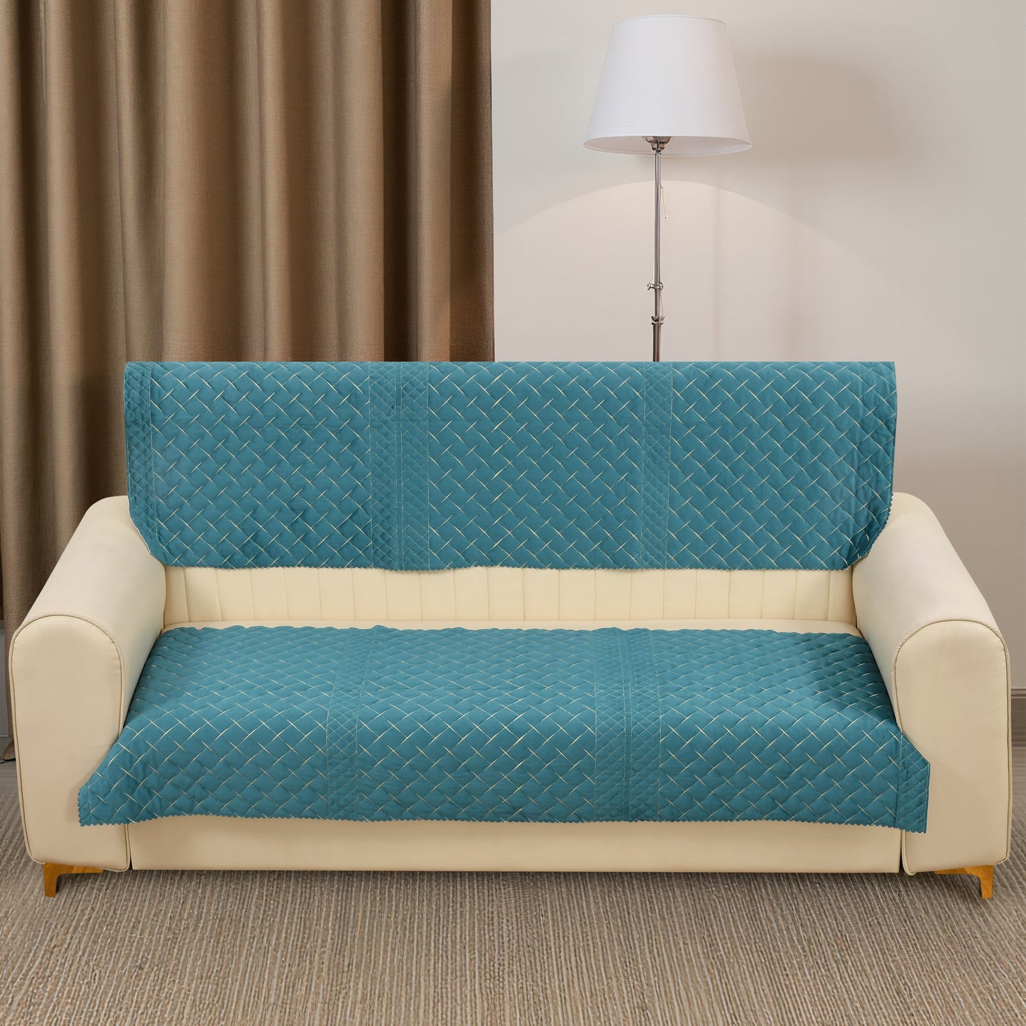 Crosscheck sky sofa cover
