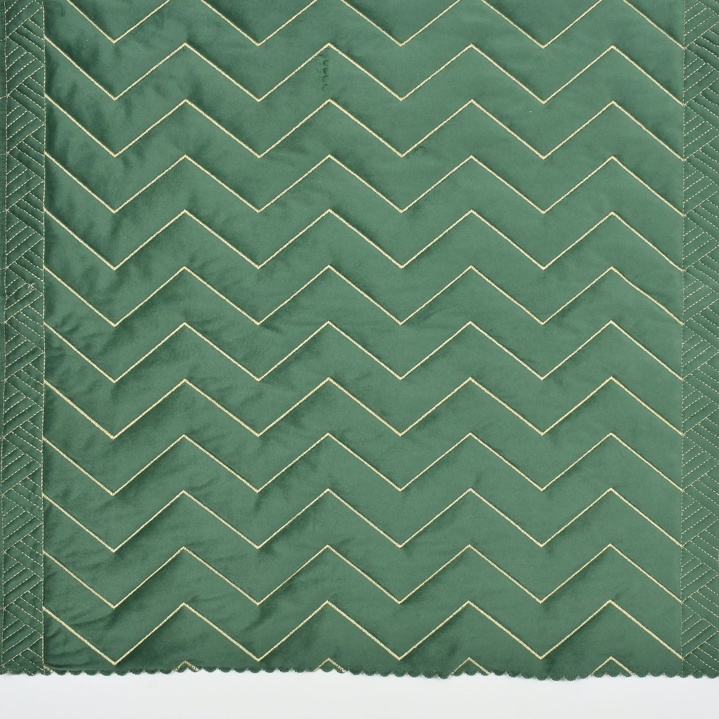 Green Sofa Cover Zigzag